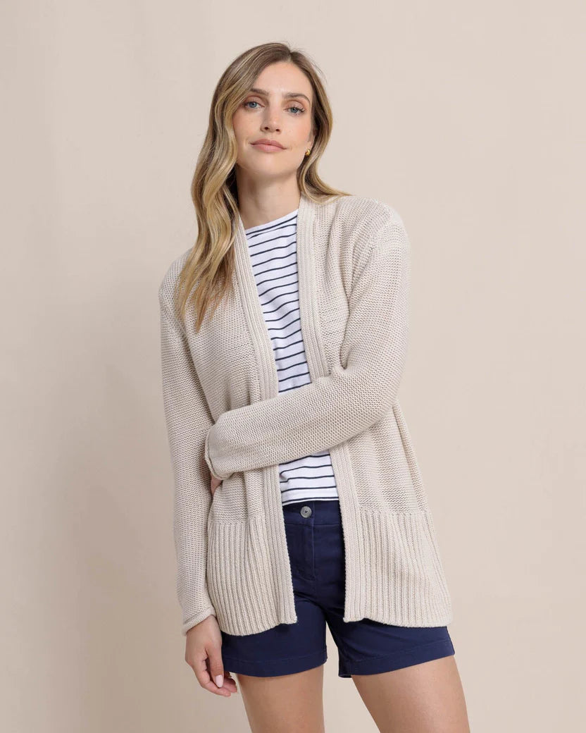 Southern Tide Women's Marren Cardigan - Stone Stylish Fashionable Trendy