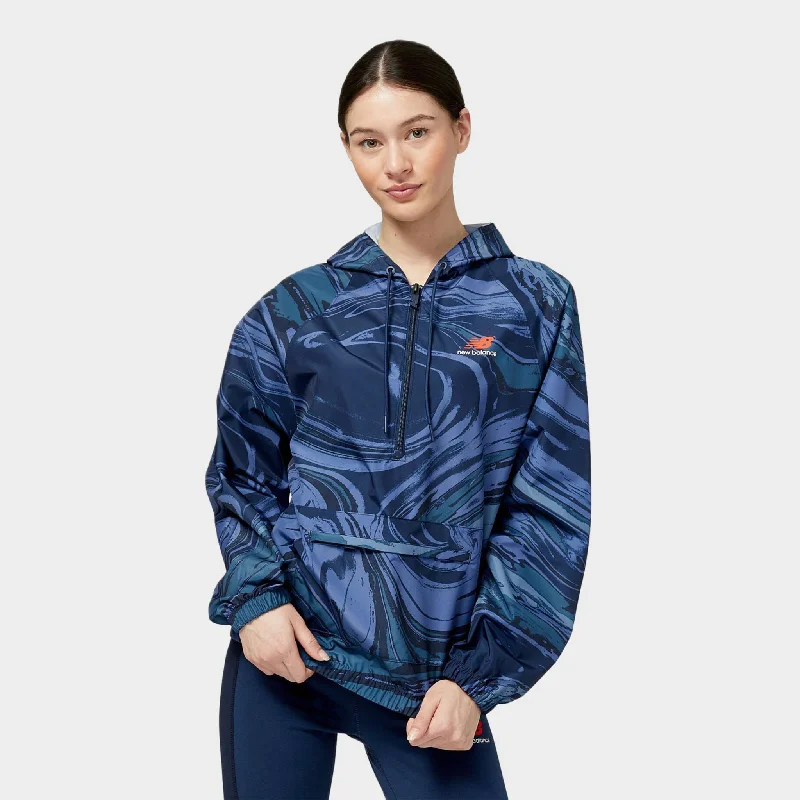 New Balance Women’s Essentials New Wave Jacket / Pigment Print Bomber Jacket Anorak Windbreaker