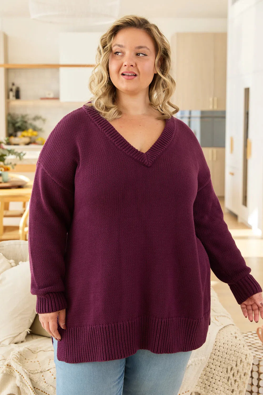 Billy Knit Jumper - Berry Neon Metallic Matte