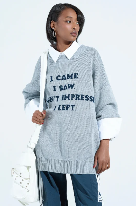 NEVER GOING BACK OVERSIZED SWEATER Toggled Drawstring Belted