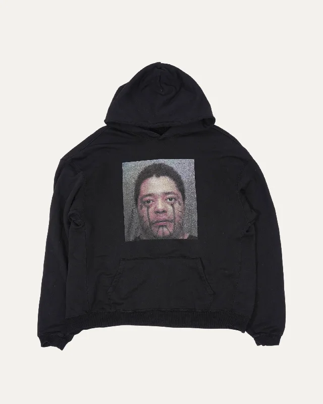 Mugshot Hoodie Hoodie with Batwing Sleeves Loose Dramatic