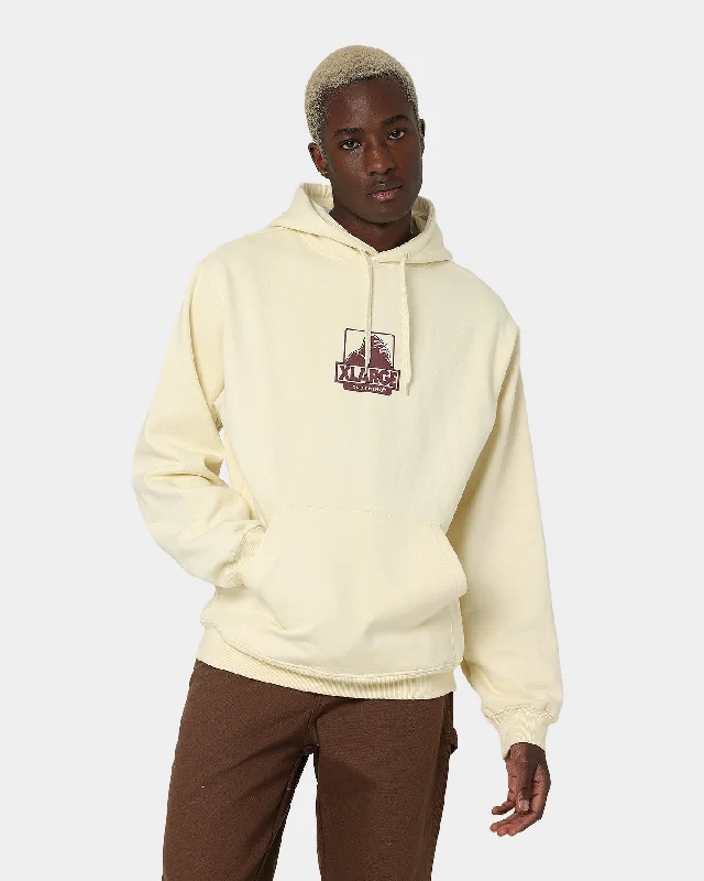 X-Large 91 Hoodie Cream/Rust Hoodie with Back Slit Movement Comfort