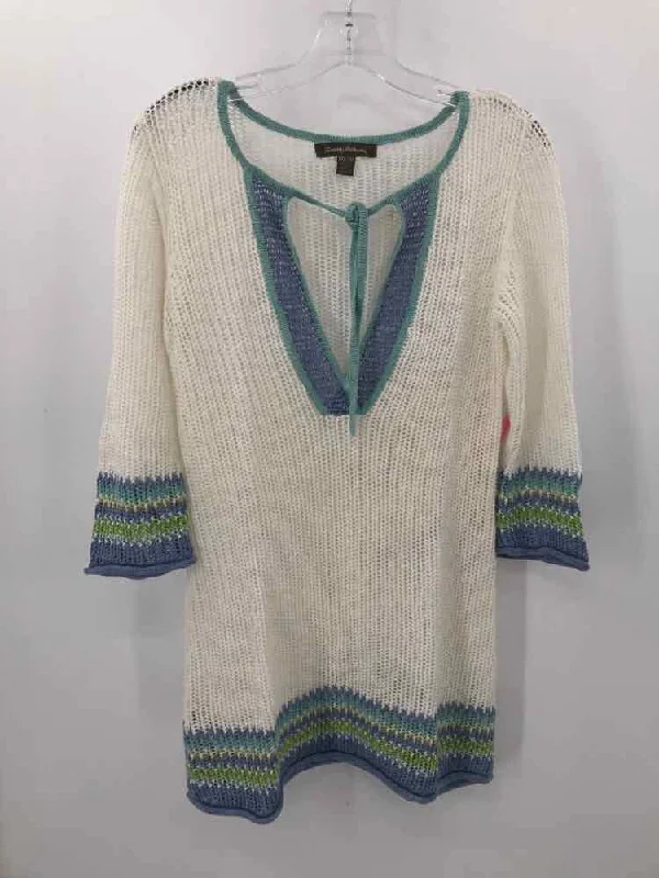 Pre-Owned Tommy Bahama Ivory Size XXS Sweater Ribbed Striped Patterned