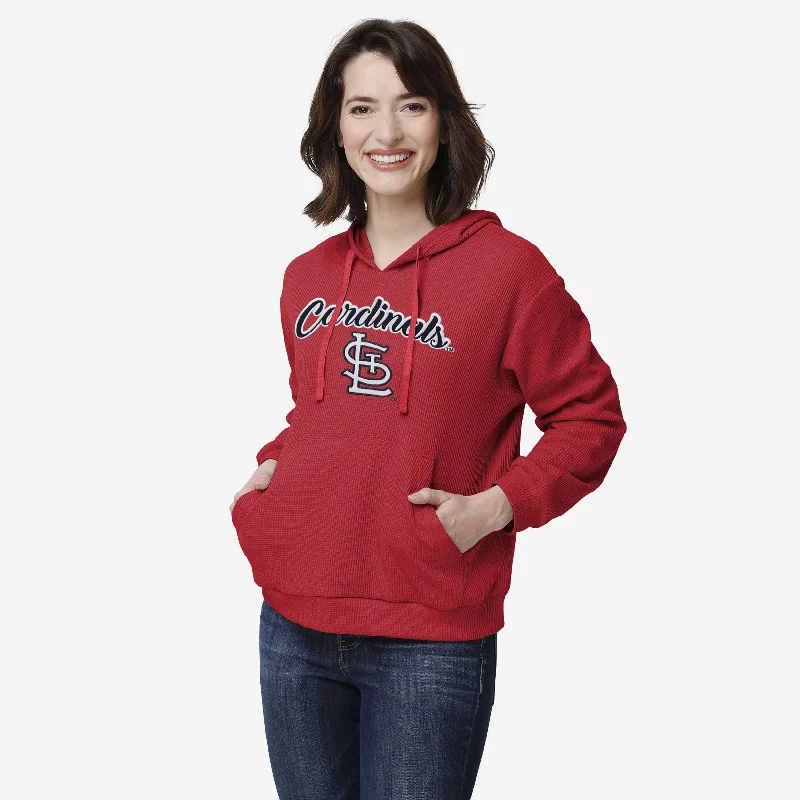 St Louis Cardinals Womens Waffle Lounge Sweater Chenille Brocade Lace