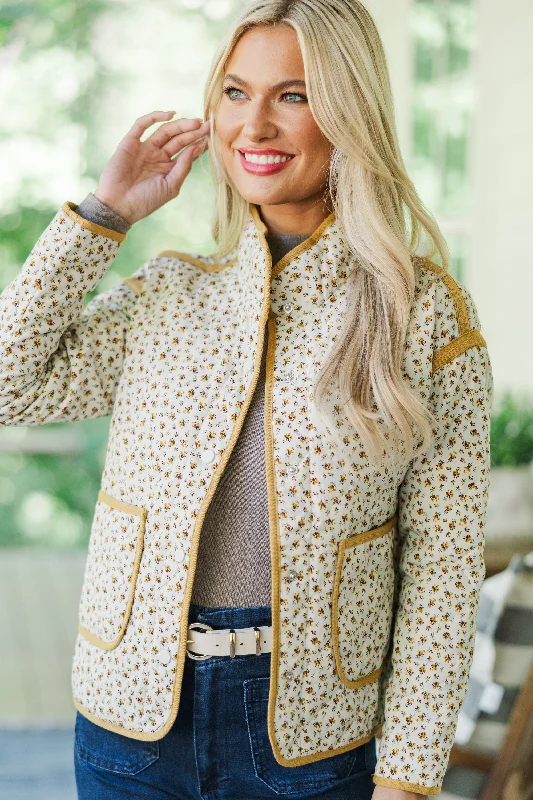 Feeling Like Love Marigold Ditsy Floral Jacket Wool Fabric Cashmere Fabric Tweed Fabric Feeling Like Love Marigold Ditsy Floral Jacket Wool Fabric Cashmere Fabric Tweed Fabric