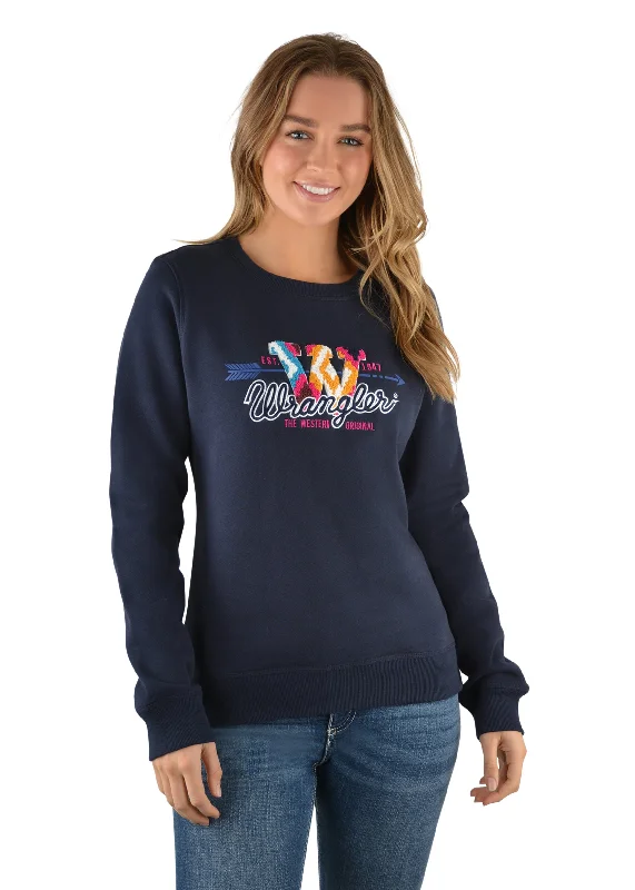 Wrangler Ladies Jan Crew Neck Pullover - X2W2502798 - On Sale Square Neck Pullover