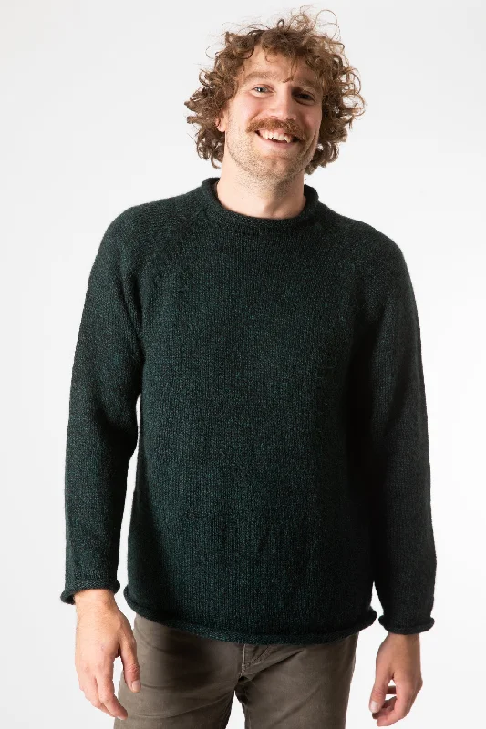 Classic Alpaca Wool Sweater Toggled Drawstring Belted