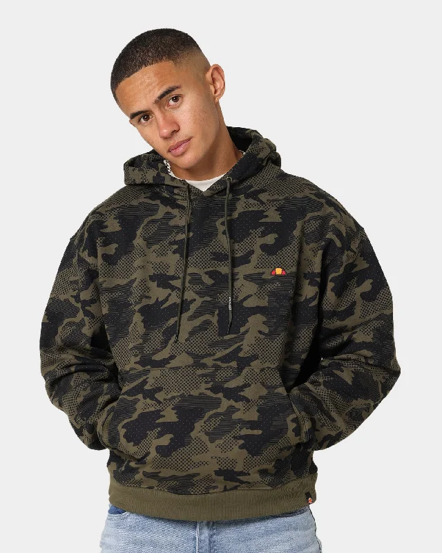 Ellesse Hoodamo Overhead Hoodie Camo Hoodie with Ribbed Neckline Snug Warm