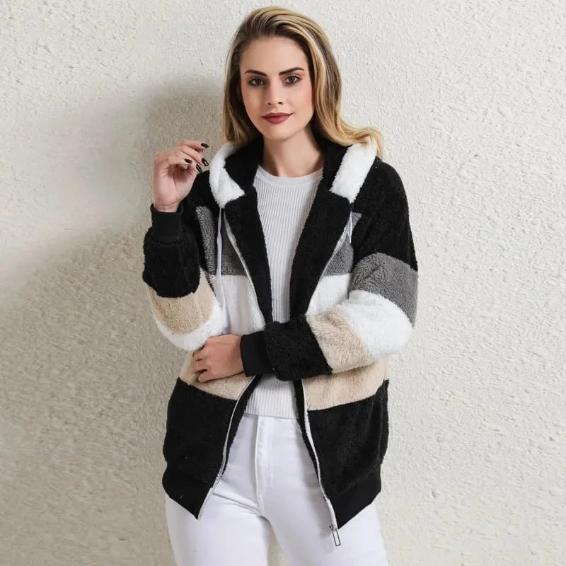 Winter Women Jacket New Warm Patchwork Zipper Pocket Stitching Hooded Plaid Faux Fur Retro Long Sleeve Top Coat Outwear XL - S5235488 Notch Collar Jacket Peter Pan Collar Jacket Cowl Neck Jacket Winter Women Jacket New Warm Patchwork Zipper Pocket Stitching Hooded Plaid Faux Fur Retro Long Sleeve Top Coat Outwear XL - S5235488 Notch Collar Jacket Peter Pan Collar Jacket Cowl Neck Jacket