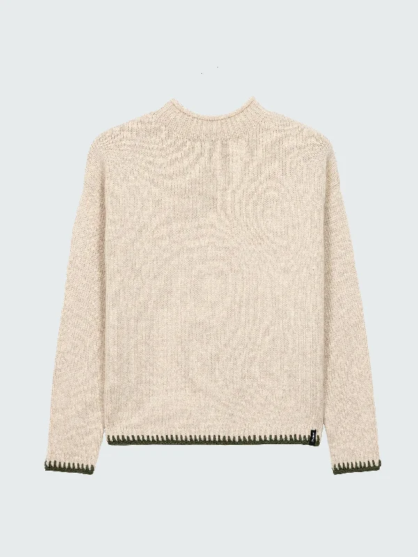 Women's Blanket Stitch Taran Jumper Houndstooth Herringbone Solid