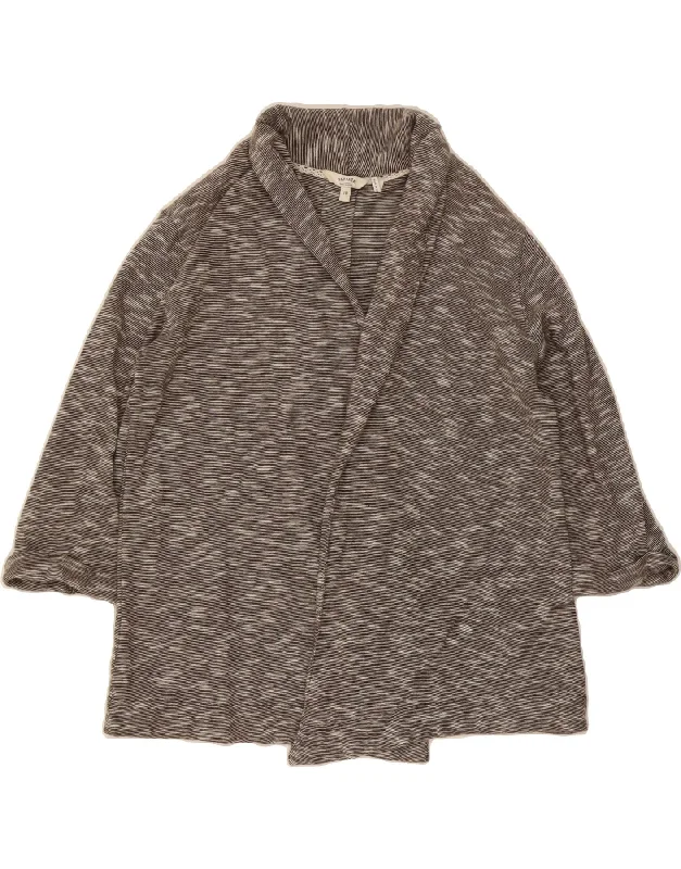 FAT FACE Womens 3/4 Sleeve Open Cardigan Sweater UK 10 Small Grey Flecked Asymmetrical,ymmetric Pencil Cardigan