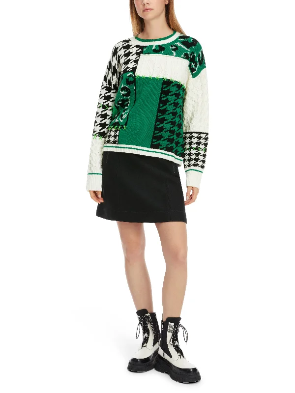 MARC CAIN JUMPER Satin Blend Silk Blend Wool Blend