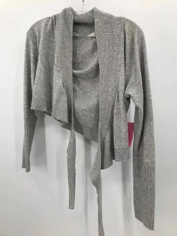 Pre-Owned Athleta Grey Size Small Cardigan Sweater Chenille Brocade Lace