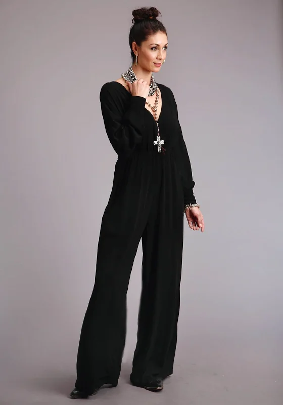 Stetson Womens Black Rayon/Nylon Wide Leg L/S Jumper Layered Multi-layer Single Layer Stetson Womens Black Rayon/Nylon Wide Leg L/S Jumper Layered Multi-layer Single Layer
