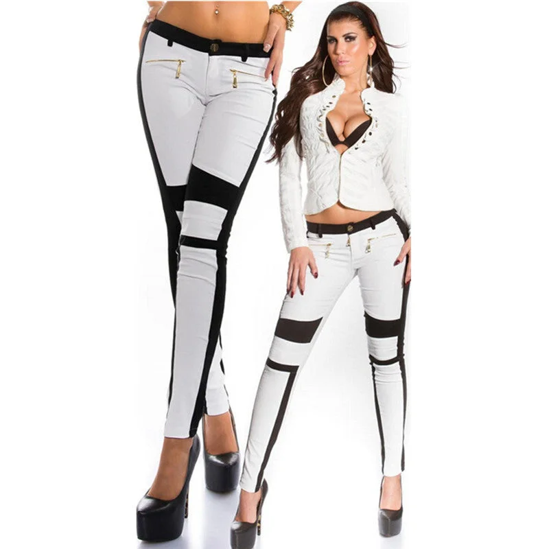 European Style Women Patchwork Jeans Slim Skinny Pencil Jeans Fashion Full Length Long Trousers Trousers Capri Summer European Style Women Patchwork Jeans Slim Skinny Pencil Jeans Fashion Full Length Long Trousers Trousers Capri Summer