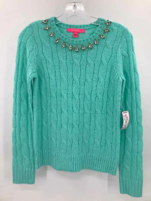 Pre-Owned Lilly Pulitzer Blue Size XXS Embellished Sweater Neon Metallic Matte