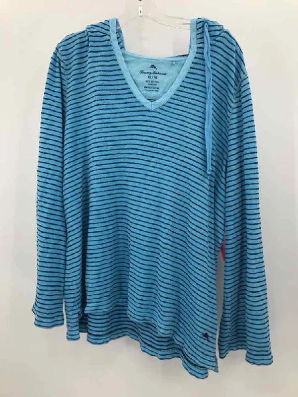 Pre-Owned Tommy Bahama Blue Size XL Stripe Sweater Houndstooth Herringbone Solid