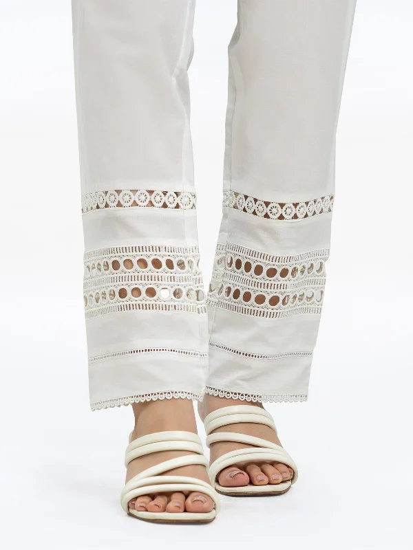 Women's White Trouser - EWBEB24-76579 Trousers luxurious premium