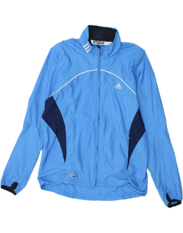 ADIDAS Womens Clima Proof Tracksuit Top Jacket UK 14 Large Blue Fleece Jacket Down Jacket Parka