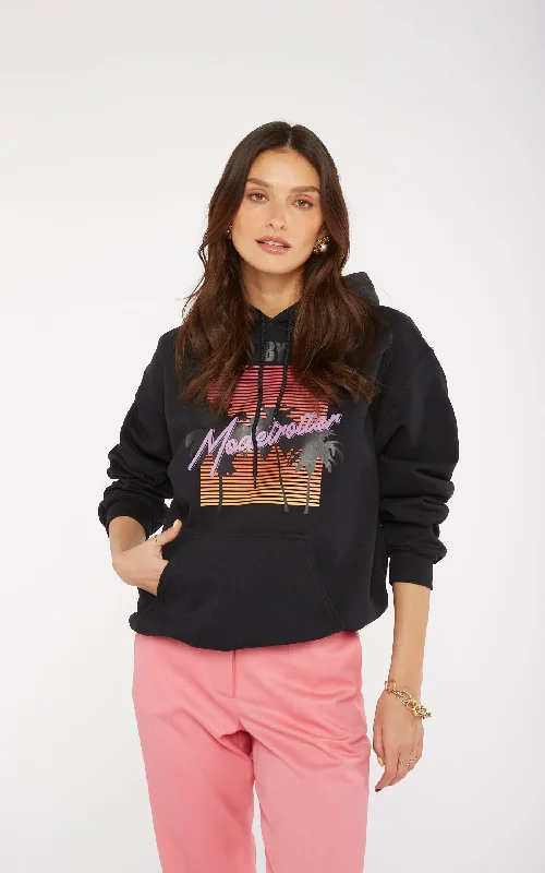 Modetrotter - Hoodie Jonas Miami Noir Hoodie with Puffed Sleeves Voluminous Trendy