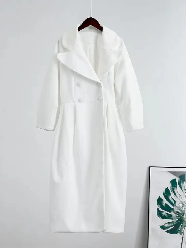 Autumn Lantern Sleeve Women Woolen Blend Coat Lapel Double-Breasted Office Lady Long Jackets Windbreaker Streetwear Female Coats B-39014 Jacket Blazer Coat Autumn Lantern Sleeve Women Woolen Blend Coat Lapel Double-Breasted Office Lady Long Jackets Windbreaker Streetwear Female Coats B-39014 Jacket Blazer Coat
