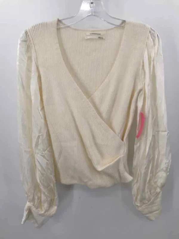 Pre-Owned Anthropologie Ivory Size Small Sweater Cotton Fabric Linen Fabric Terry Fabric