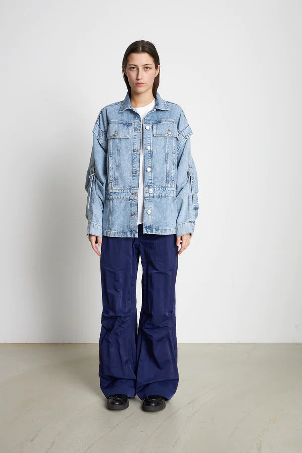 STELLA NOVA MONIA OVERSIZED DENIM JACKET - WASHED DENIM Cotton Jacket Linen Jacket Terry Jacket