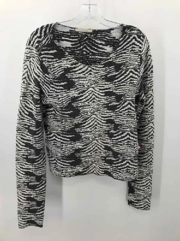 Pre-Owned Townsen Grey Size Large Printed Sweater Herringbone Houndstooth Plaid