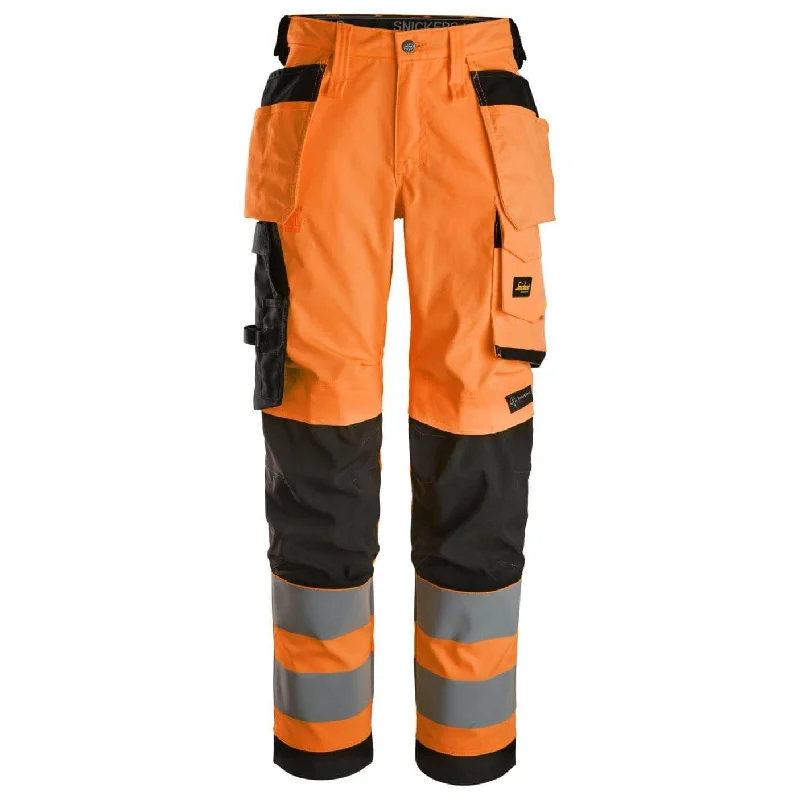 Snickers 6743 Hi Vis Women's Slim Fit Stretch Trousers Holster Pockets Class 2 Trousers Brand Named Snickers 6743 Hi Vis Women's Slim Fit Stretch Trousers Holster Pockets Class 2 Trousers Brand Named