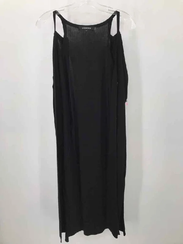 Pre-Owned Tess Giberson Black Size Small Long Cardigan Sweater Turtle Neck Boat Neck Asymmetrical Neck