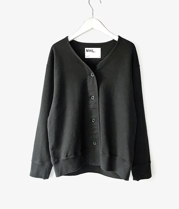 MHL./DRY COTTON LINEN LOOPBACK CARDIGAN WOMENS (BLACK) Lightweight Heavyweight Midweight MHL./DRY COTTON LINEN LOOPBACK CARDIGAN WOMENS (BLACK) Lightweight Heavyweight Midweight