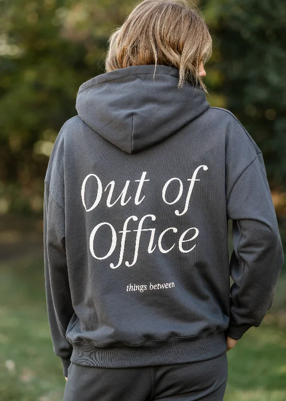 Out of Office Lounge Hoodie Hoodie with Side Slits Relaxed Casual