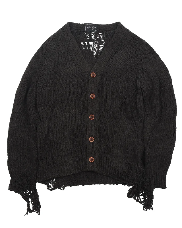 Distressed Cardigan Sweater (AW03) Touch Me I'm Sick Patchwork Embroidered Appliqued