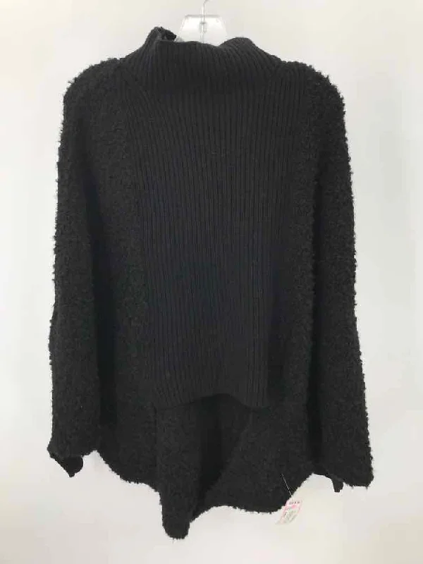 Pre-Owned BCBG Black Size Medium Sweater Real Fur Shearling Chenille