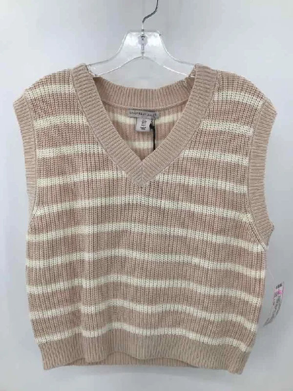 Pre-Owned Sincerely Jules Tan Size Small Stripe Sweater Ribbed Striped Patterned