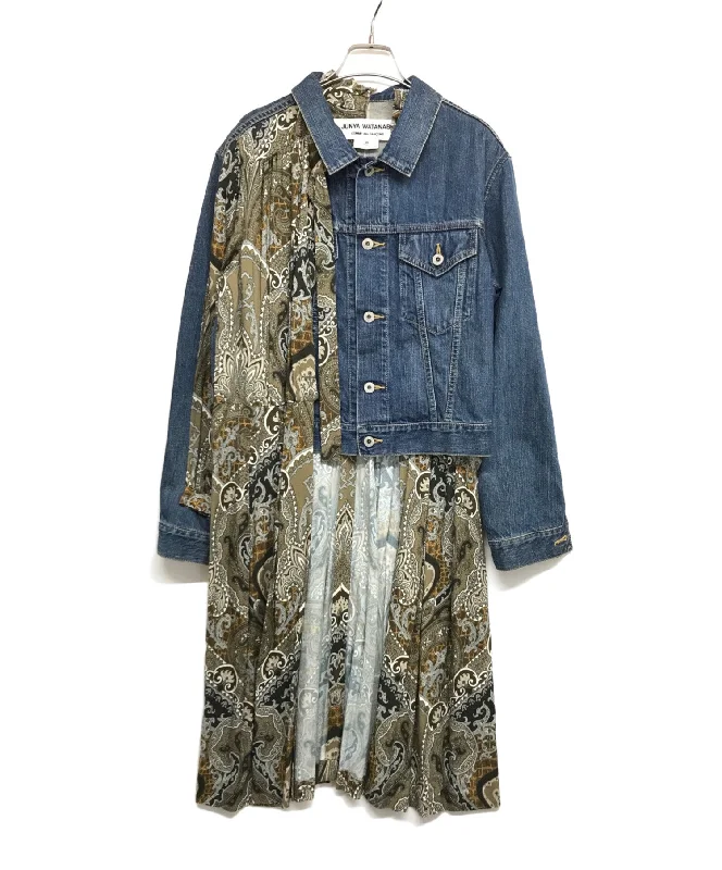 [Pre-owned] JUNYA WATANABE COMME des GARCONS Paisley Dress Docking Denim Jacket AD2019 JD-J001 JD-J001 Welt Pockets Slit Pockets Flap Pockets