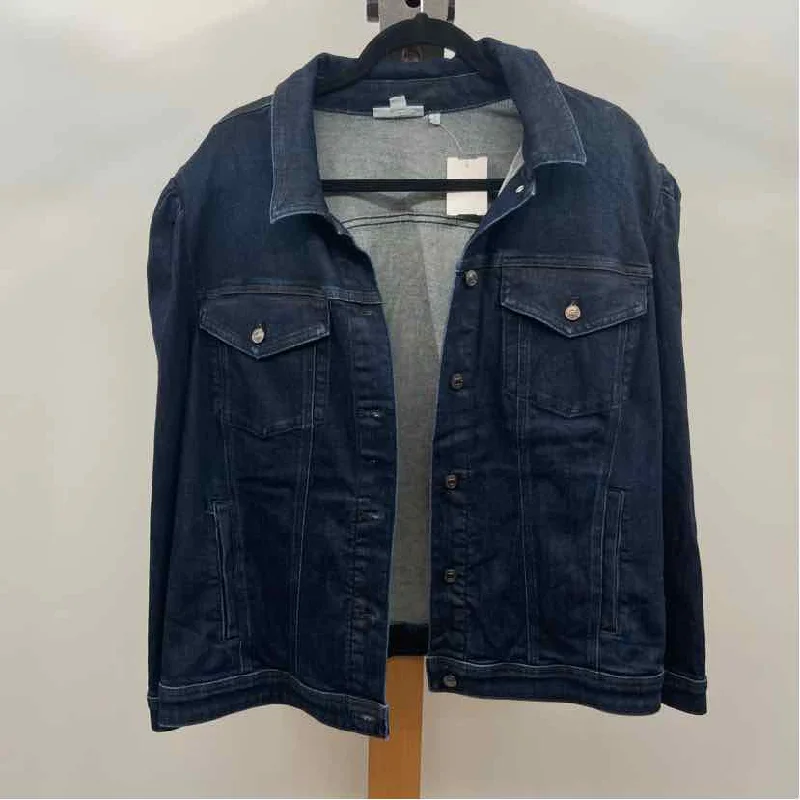 Chico's Women's Size 2X Navy Solid Jacket Lace Jacket Ribbed Jacket Sequined Jacket Chico's Women's Size 2X Navy Solid Jacket Lace Jacket Ribbed Jacket Sequined Jacket