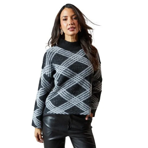 Principles Womens/Ladies Checked High-Neck Jumper Casual Formal Business