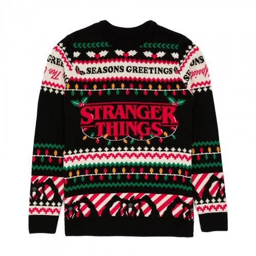 Stranger Things Unisex Adult Christmas Jumper Fitted Loose Oversized