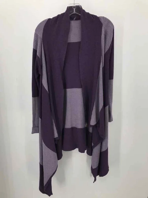 Pre-Owned Neiman Marcus Purple Size Small Stripe Long Sweater Oversized Loose Flowy