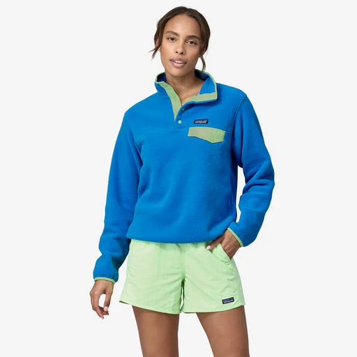 Women's Patagonia | Lightweight Synchilla Snap-T Pullover |Vessel Blue Wrist Length Sleeve