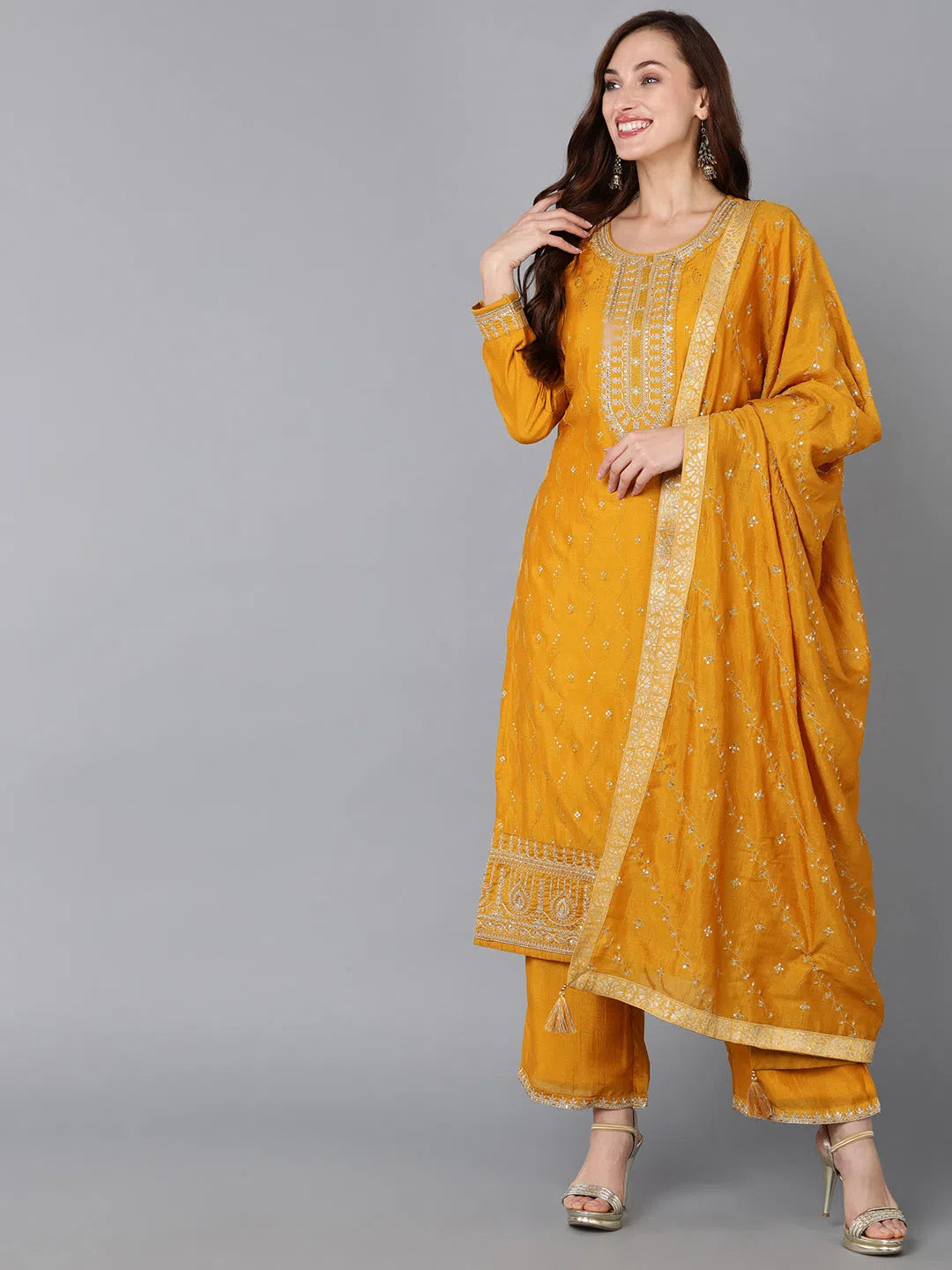 Ahika Women Silk Blend Embroidered Kurta Trouser-PKSKD1817_XS Trousers versatile functional Ahika Women Silk Blend Embroidered Kurta Trouser-PKSKD1817_XS Trousers versatile functional