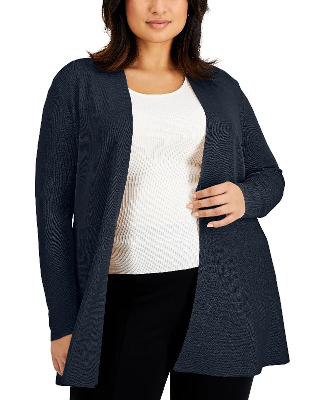 Anne Klein Plus Size Monterey Open Front Cardigan Elegant Classic Vintage