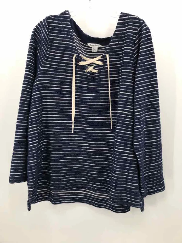 Pre-Owned Tommy Bahama Navy Size XL Stripe Sweater Polka Dot Checkered Tartan