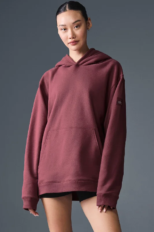 Renown Heavy Weight Hoodie - Burgundy Truffle Hoodie with Mesh Breathable Sporty