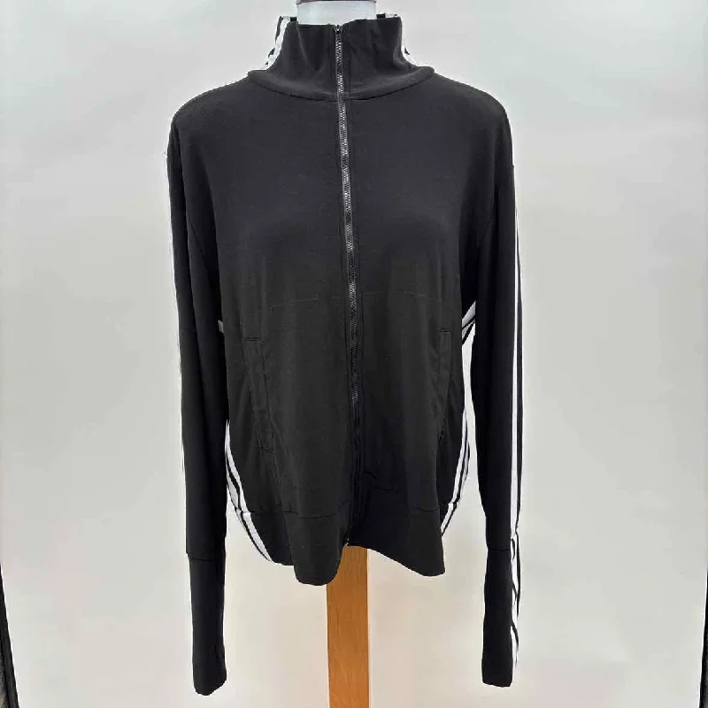 Norma Kamali Women's Size L Black Stripe Jacket Chenille Fabric Brocade Fabric Lace Fabric Norma Kamali Women's Size L Black Stripe Jacket Chenille Fabric Brocade Fabric Lace Fabric