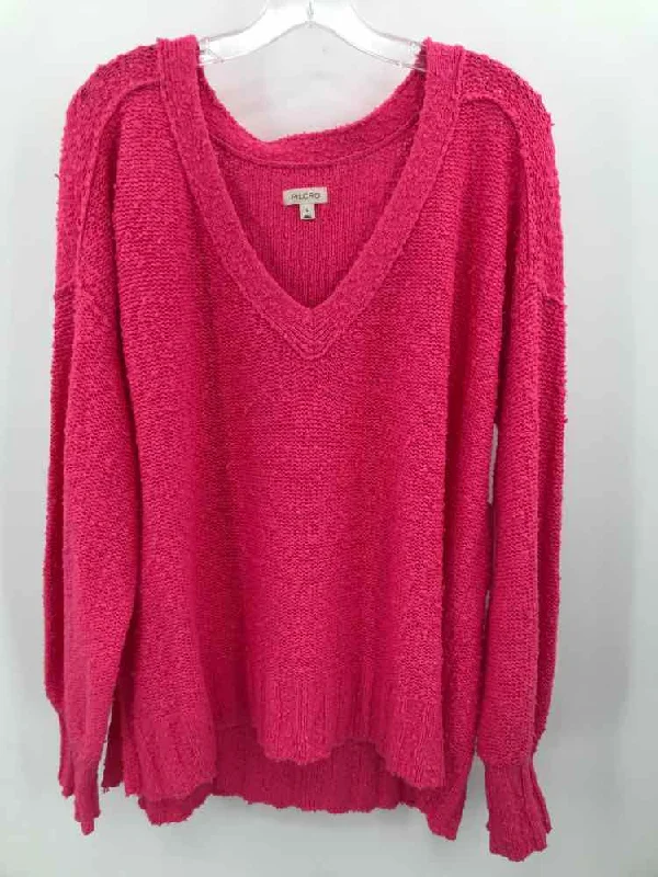 Pre-Owned Pilcro Pink Size Large Sweater Cable Knit Ribbed Knit Lace Knit