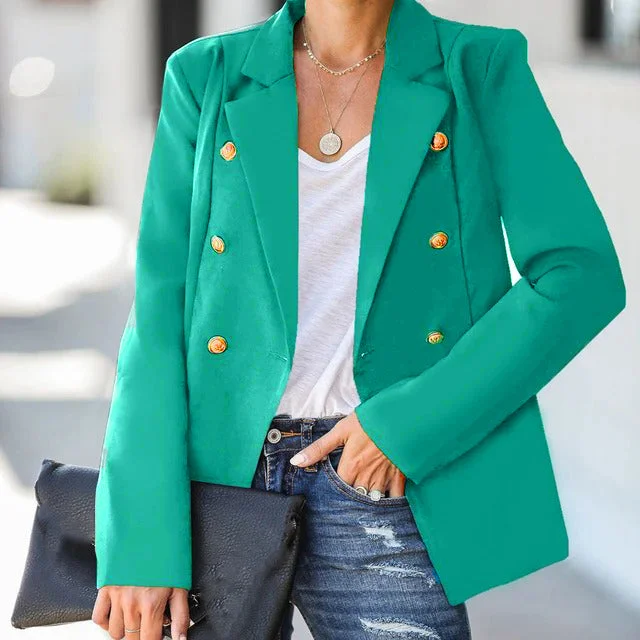 New Fashion Women Business Female Coat Work Office Lady Suit Slim Long-sleeved Temperament Double-breasted Casual Jacket B-28099 Nylon Fabric Polyester Fabric Spandex Fabric New Fashion Women Business Female Coat Work Office Lady Suit Slim Long-sleeved Temperament Double-breasted Casual Jacket B-28099 Nylon Fabric Polyester Fabric Spandex Fabric