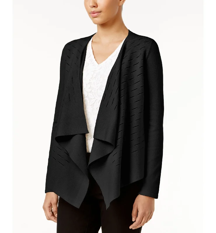 Alfani Petite Slit Detail Draped Cardigan Zippered Buttoned Snapped