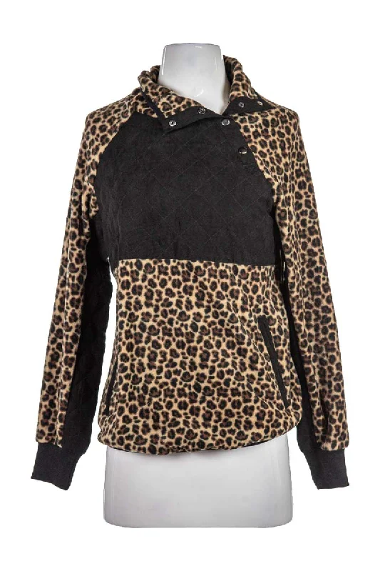 CBRAND Leopard Pullover Boyleg Sleeve Pullover